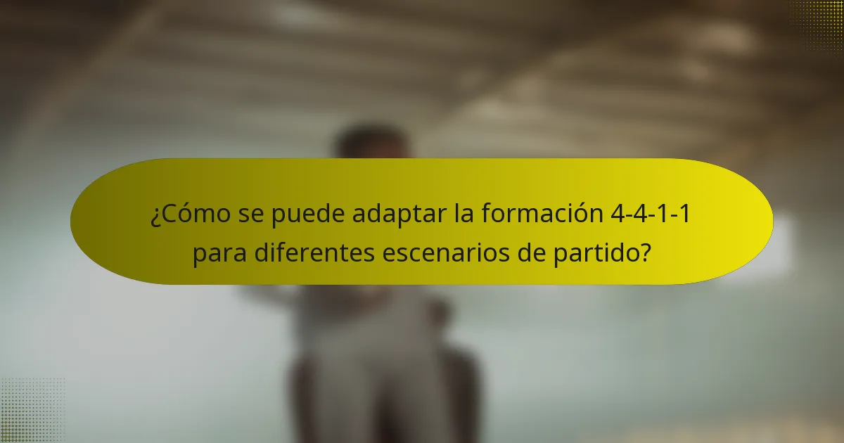 ¿Cómo se puede adaptar la formación 4-4-1-1 para diferentes escenarios de partido?