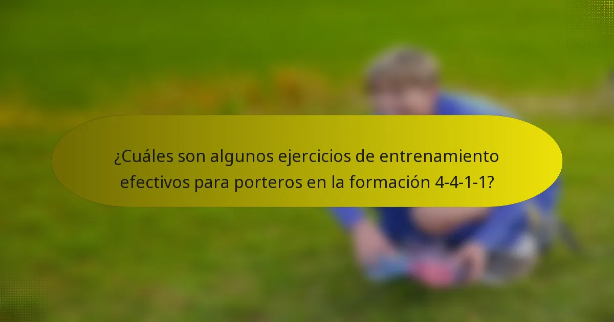 ¿Cuáles son algunos ejercicios de entrenamiento efectivos para porteros en la formación 4-4-1-1?