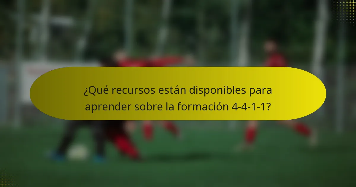 ¿Qué recursos están disponibles para aprender sobre la formación 4-4-1-1?